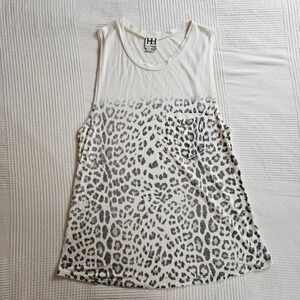 Haute Hippie Leopard Print Ombre Pocket Muscle Tank Top Biker Womens M